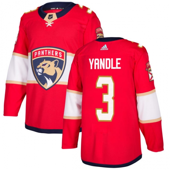 Men's Adidas Florida Panthers #3 Keith Yandle Authentic Red Home NHL Jersey - Ujersey