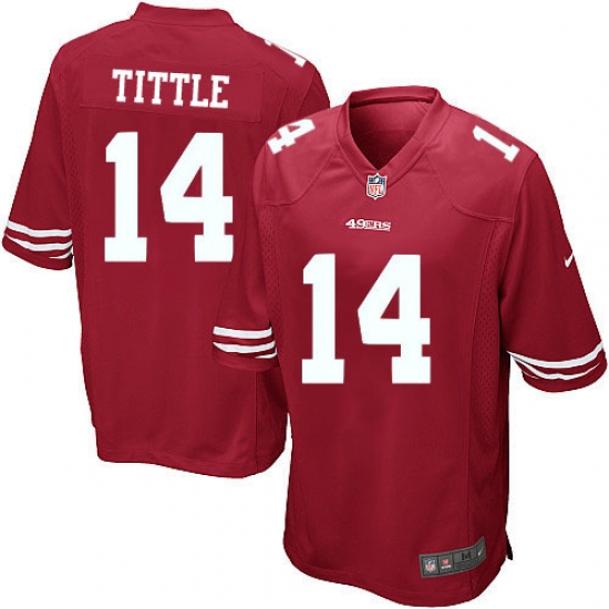 Men's Nike San Francisco 49ers #14 Y.A. Tittle Game Red Team Color NFL Jersey - Ujersey