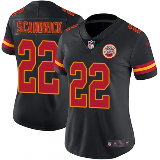 Women's Nike Kansas City Chiefs #22 Orlando Scandrick Limited Black Rush Vapor Untouchable NFL Jerseyey - Ujersey