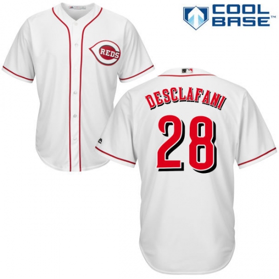 Youth Majestic Cincinnati Reds #28 Anthony DeSclafani Authentic White Home Cool Base MLB Jersey - Ujersey