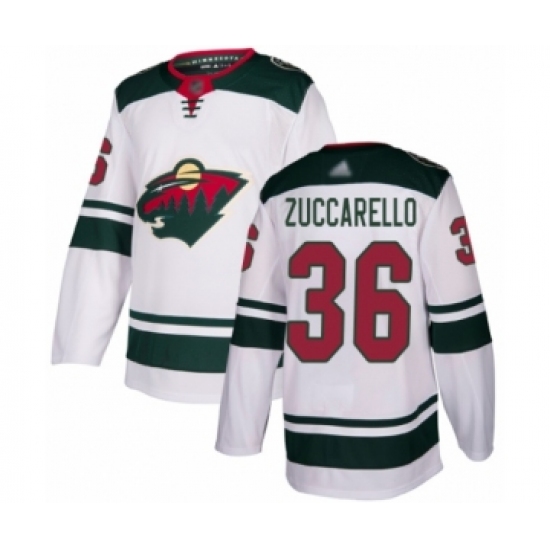 Men's Minnesota Wild #36 Mats Zuccarello Authentic White Away Hockey Jersey