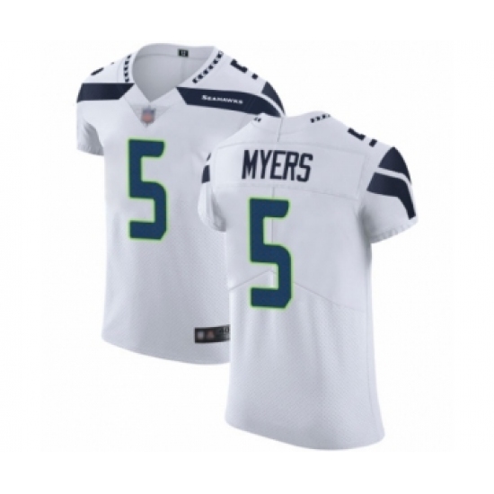 Men's Seattle Seahawks #5 Jason Myers White Vapor Untouchable Elite Player Football Jersey - Ujersey