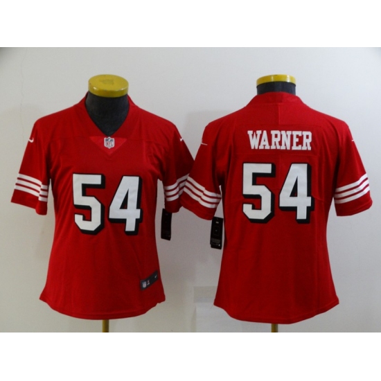 Women's San Francisco 49ers #54 Fred Warner Limited Red Rush Vapor Untouchable Football Jerseys - Ujersey