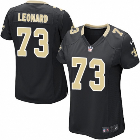 Women's Nike New Orleans Saints #73 Rick Leonard Game Black Team Color NFL Jersey - Ujersey