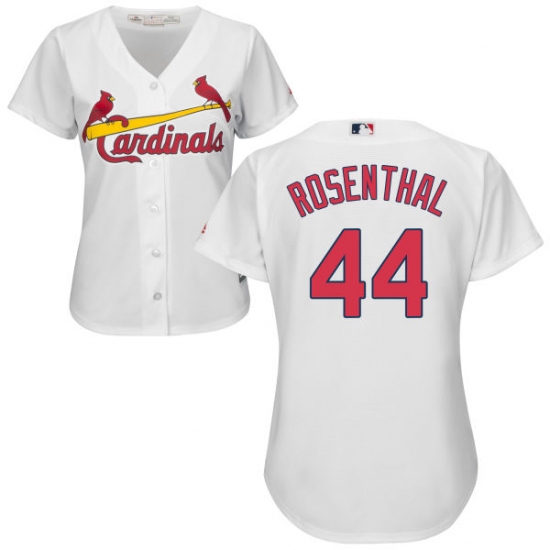 Women's Majestic St. Louis Cardinals #44 Trevor Rosenthal Replica White Home Cool Base MLB Jersey - Ujersey
