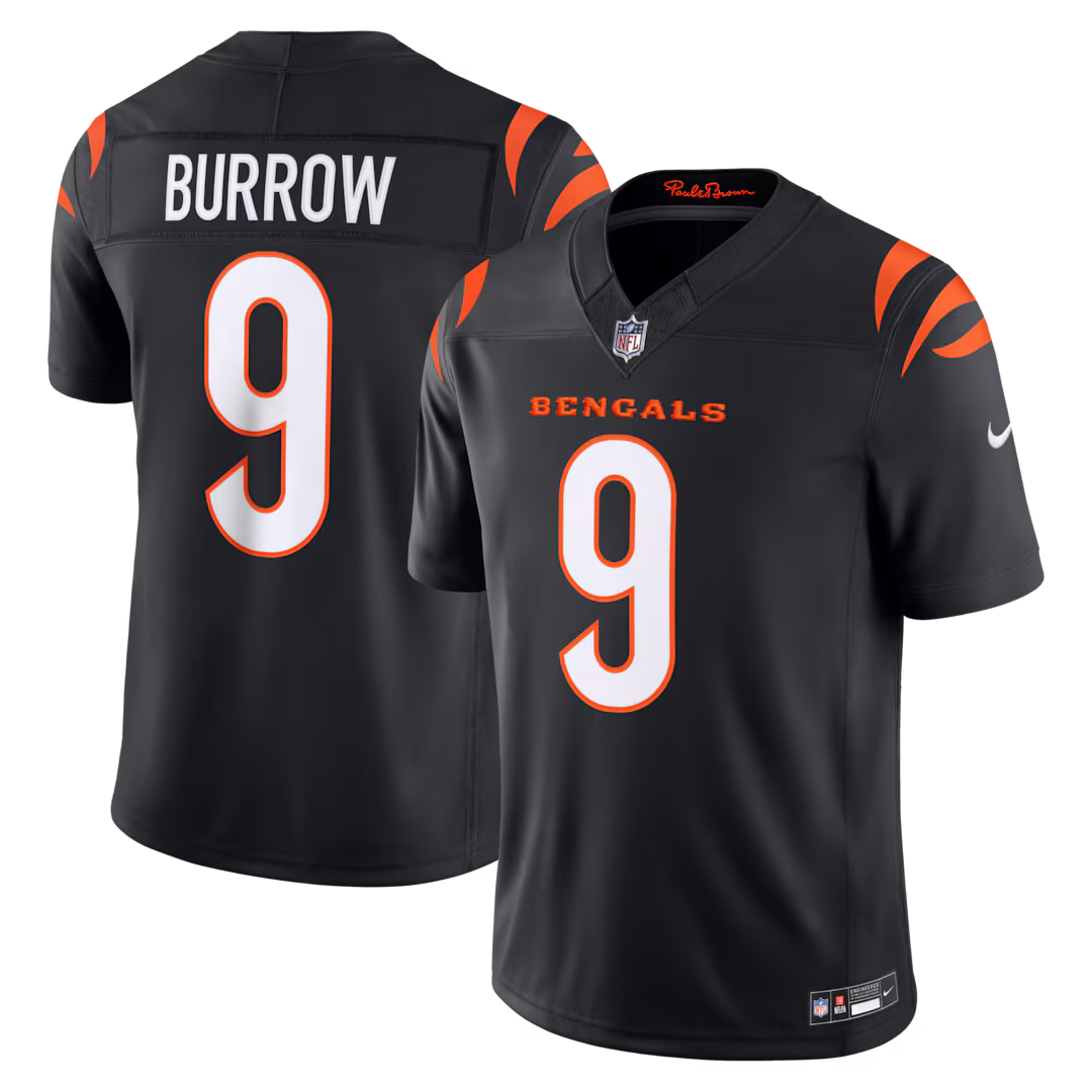 Men's Cincinnati Bengals Joe Burrow Nike Black Team Vapor F.U.S.E. Stitched Limited Jersey - U-jersey