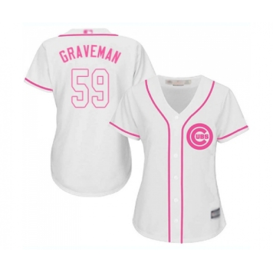 Women's Chicago Cubs #59 Kendall Graveman Authentic White Fashion Baseball Jersey - Ujersey