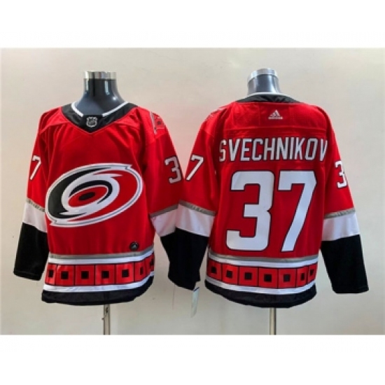 Men's Carolina Hurricanes #37 Andrei Svechnikov Red NEW Stitched Jersey - Ujersey