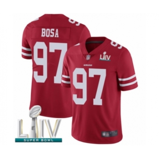 Men's San Francisco 49ers #97 Nick Bosa Red Team Color Vapor Untouchable Limited Player Super Bowl LIV Bound Football Jersey - Ujersey
