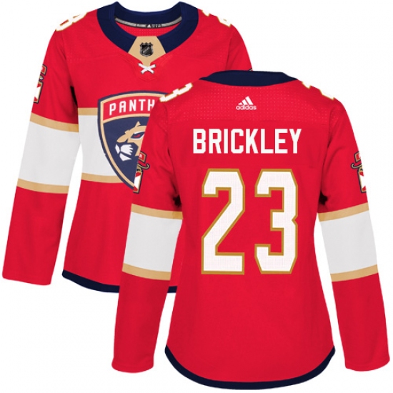 Women's Adidas Florida Panthers #23 Connor Brickley Premier Red Home NHL Jersey - Ujersey