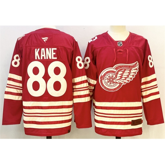 Men's Detroit Red Wings #88 Patrick Kane Red 2025-26 Centennial Premium Stitched Hockey Jersey - Ujersey