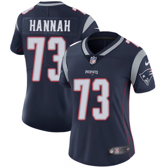 Women's Nike New England Patriots #73 John Hannah Navy Blue Team Color Vapor Untouchable Limited Player NFL Jersey - Ujersey