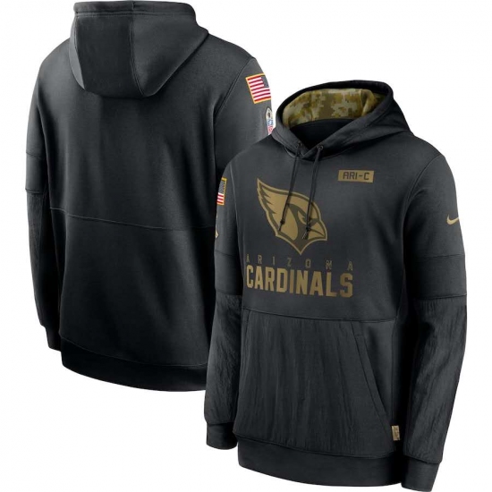 Men's NFL Arizona Cardinals 2020 Salute To Service Black Pullover Hoodie - Ujersey