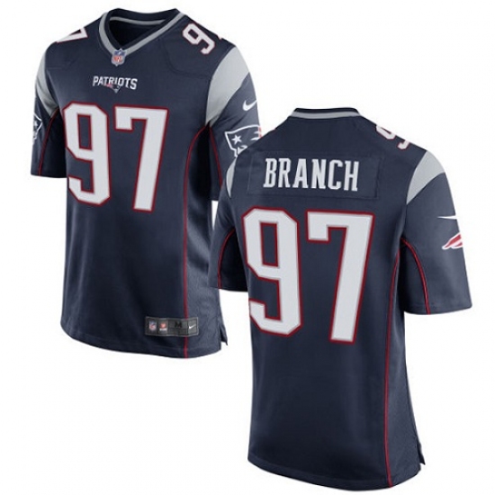 Men's Nike New England Patriots #97 Alan Branch Game Navy Blue Team Color NFL Jersey - Ujersey