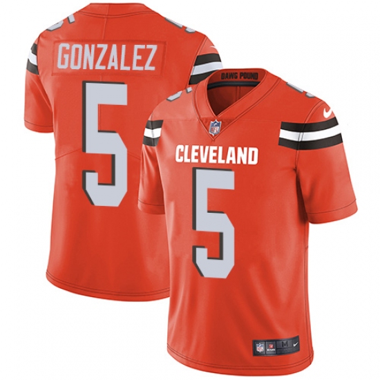 Men's Nike Cleveland Browns #5 Zane Gonzalez Orange Alternate Vapor Untouchable Limited Player NFL Jersey