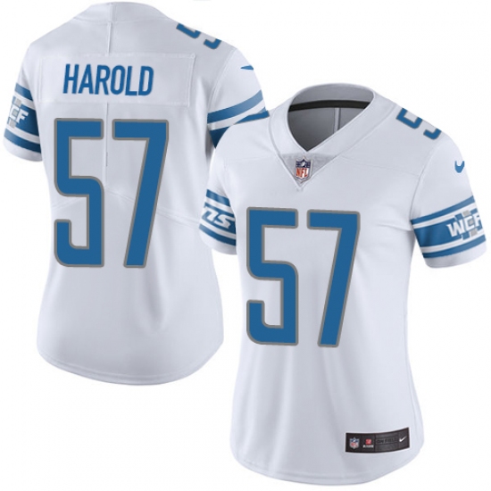 Women Nike Detroit Lions #57 Eli Harold White Vapor Untouchable Limited Player NFL Jersey - Ujersey