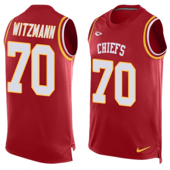 Men's Nike Kansas City Chiefs #70 Bryan Witzmann Limited Red Player Name & Number Tank Top NFL Jersey - Ujersey