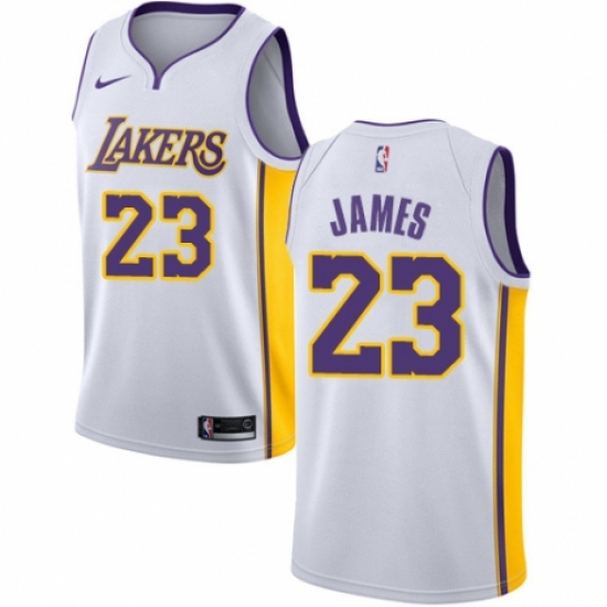 Women's Nike Los Angeles Lakers #23 LeBron James Authentic White NBA Jersey - Association Edition - Ujersey
