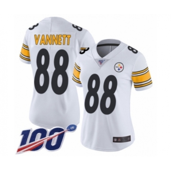 Women's Pittsburgh Steelers #88 Nick Vannett White Vapor Untouchable Limited Player 100th Season Football Jersey - Ujersey