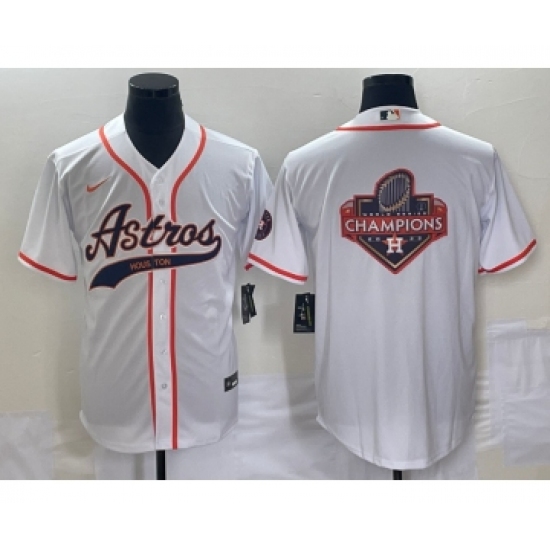Men's Houston Astros White Team Big Logo Cool Base Stitched Baseball Jerseys - Ujersey