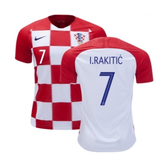 Croatia #7 I.Rakitic Home Kid Soccer Country Jersey