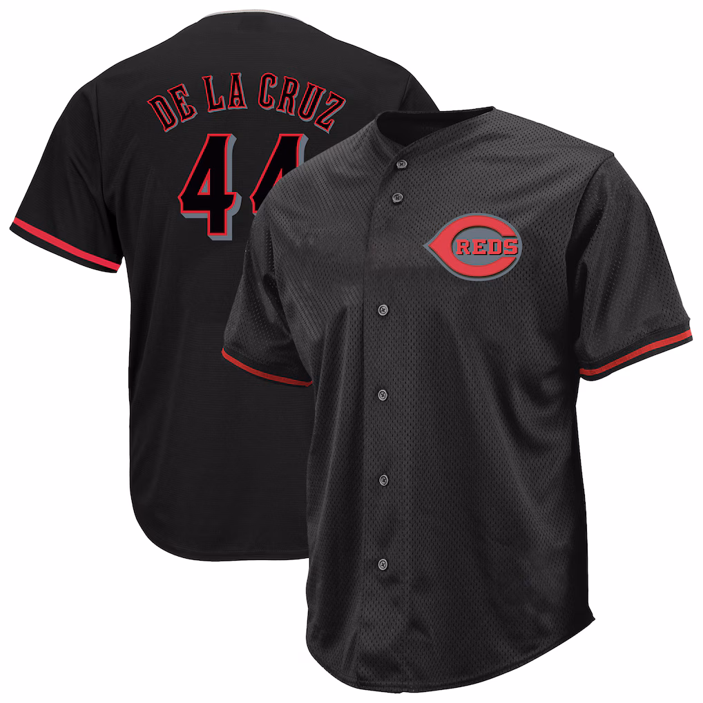 Men's Cincinnati Reds Elly De La Cruz Profile Black Big & Tall Pop Fashion Jersey - ujerseystore