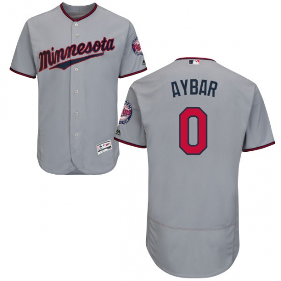 Men's Majestic Minnesota Twins #0 Erick Aybar Authentic Grey Road Cool Base MLB Jersey