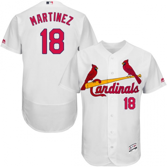 Men's Majestic St. Louis Cardinals #18 Carlos Martinez White Home Flex Base Authentic Collection MLB Jersey - Ujersey