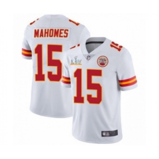Youth Kansas City Chiefs #15 Patrick Mahomes II White Super Bowl LV Jersey - Ujersey