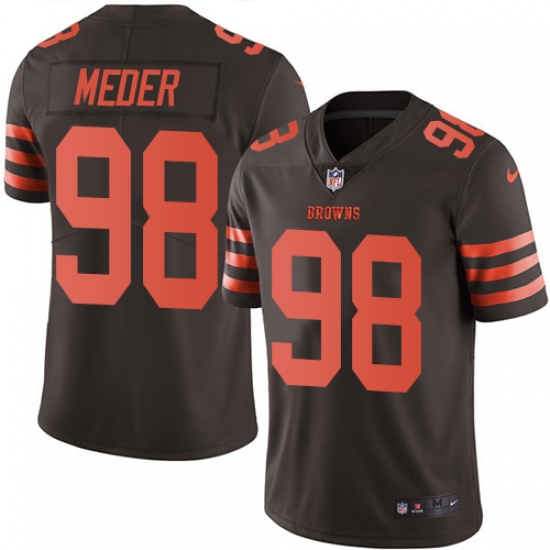 Men's Nike Cleveland Browns #98 Jamie Meder Limited Brown Rush Vapor Untouchable NFL Jersey - Ujersey