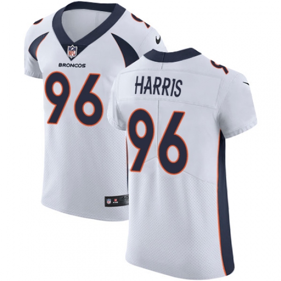 Men's Nike Denver Broncos #96 Shelby Harris White Vapor Untouchable Elite Player NFL Jersey - Ujersey