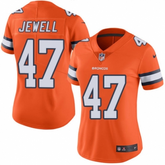 Women's Nike Denver Broncos #47 Josey Jewell Limited Orange Rush Vapor Untouchable NFL Jersey - Ujersey