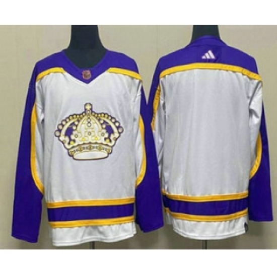 Men's Los Angeles Kings Blank White 2022 Reverse Retro Stitched Jersey - Ujersey