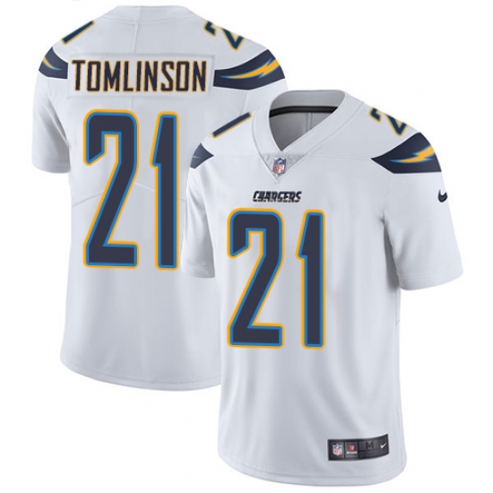 Men's Nike Los Angeles Chargers #21 LaDainian Tomlinson White Vapor Untouchable Limited Player NFL Jersey - Ujersey