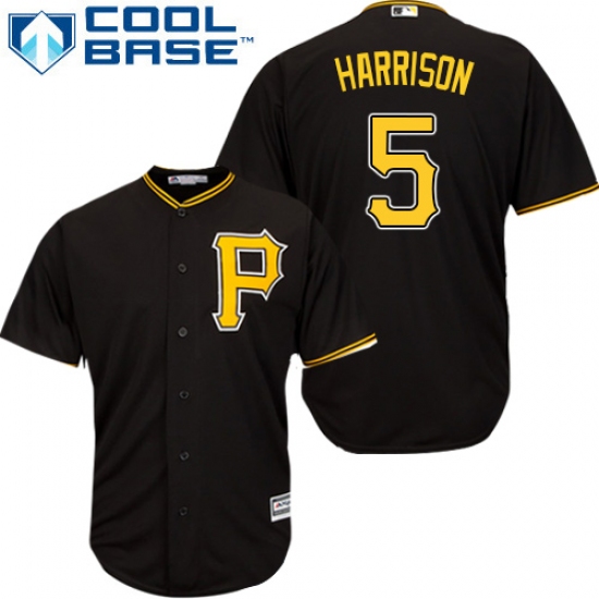 Youth Majestic Pittsburgh Pirates #5 Josh Harrison Replica Black Alternate Cool Base MLB Jersey