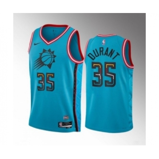 Men's Phoenix Suns #35 Kevin Durant Blue 2022-23 City Edition Stitched Basketball Jersey - Ujersey
