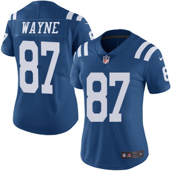 Women's Nike Indianapolis Colts #87 Reggie Wayne Limited Royal Blue Rush Vapor Untouchable NFL Jersey - Ujersey