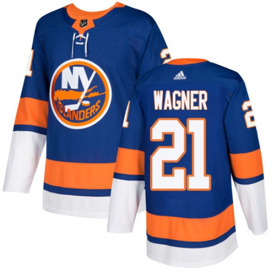 Men's Adidas New York Islanders #21 Chris Wagner Authentic Royal Blue Home NHL Jersey