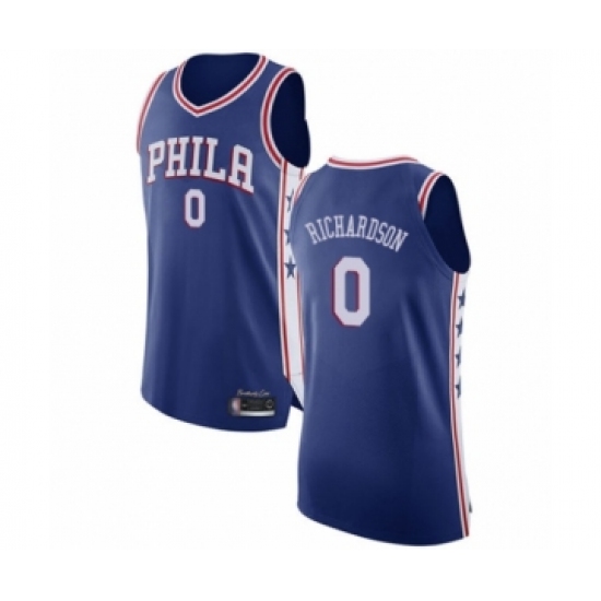 Men's Philadelphia 76ers #0 Josh Richardson Authentic Blue Basketball Jersey - Icon Edition - Ujersey