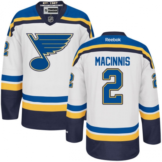 Men's Reebok St. Louis Blues #2 Al Macinnis Authentic White Away NHL Jersey - Ujersey