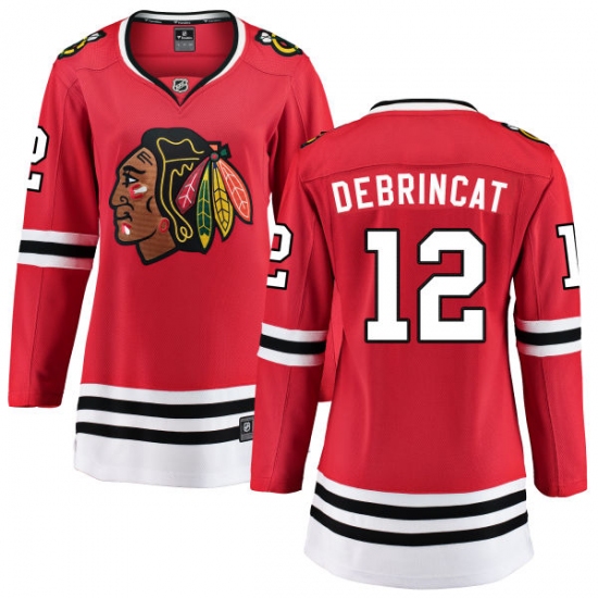 Women's Chicago Blackhawks #12 Alex DeBrincat Fanatics Branded Red Home Breakaway NHL Jersey - Ujersey