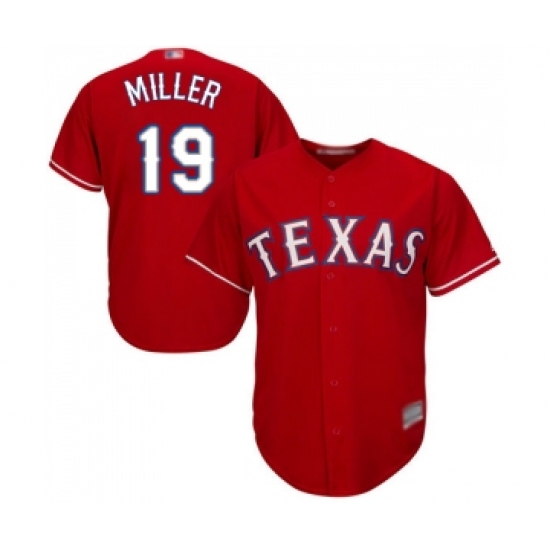 Youth Texas Rangers #19 Shelby Miller Replica Red Alternate Cool Base Baseball Jersey - Ujersey