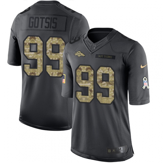Men's Nike Denver Broncos #99 Adam Gotsis Limited Black 2016 Salute to Service NFL Jersey - Ujersey