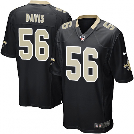 Men's Nike New Orleans Saints #56 DeMario Davis Game Black Team Color NFL Jersey - Ujersey
