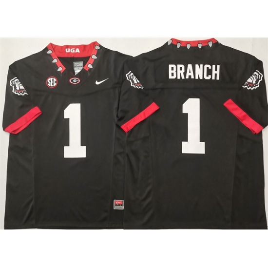Men's Georgia Bulldogs #1 Zachariah Branch Black 2025 F.U.S.E. Stitched Jersey - Ujersey