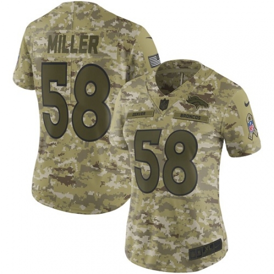 Women's Nike Denver Broncos #58 Von Miller Limited Camo 2018 Salute to Service NFL Jersey - Ujersey