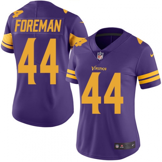 Women's Nike Minnesota Vikings #44 Chuck Foreman Elite Purple Rush Vapor Untouchable NFL Jersey - Ujersey