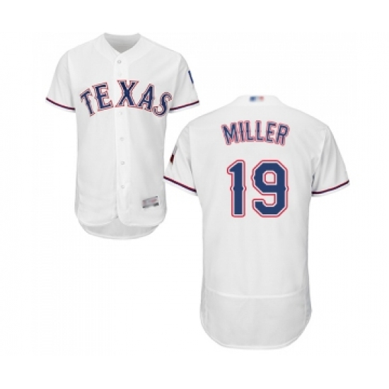 Men's Texas Rangers #19 Shelby Miller White Home Flex Base Authentic Collection Baseball Jersey - Ujersey