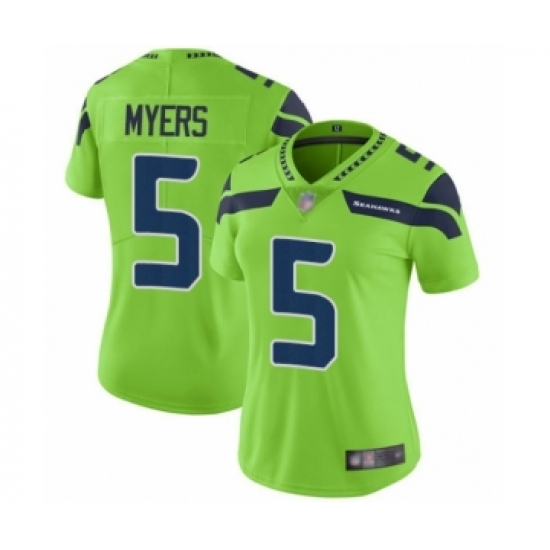 Women's Seattle Seahawks #5 Jason Myers Limited Green Rush Vapor Untouchable Football Jersey - Ujersey
