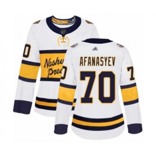 Women's Nashville Predators #70 Egor Afanasyev Authentic White 2020 Winter Classic Hockey Jersey - Ujersey